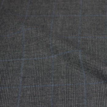 Medium Grey Blue Checked Windows Flannel Pants