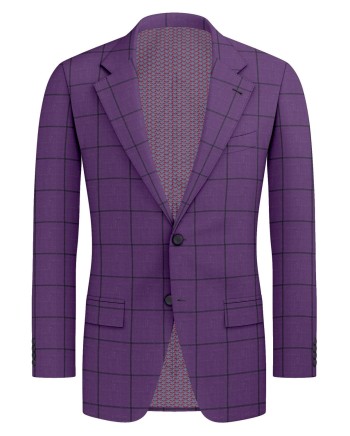 Purple 25014 - Wool Silk Linen Suit