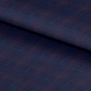 Blue 25026 - Wool Silk Linen Suit