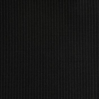 VERY DARK GREY (MOSTLY BLACK) PINSTRIPE THIN WOOL BLEND