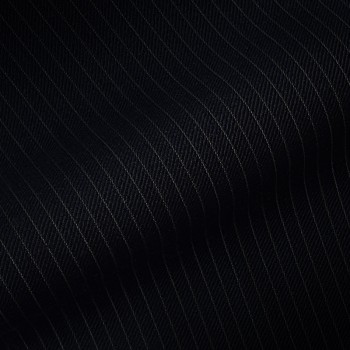 VERY DARK NAVY (MOSTLY BLACK) PINSTRIPE THIN WOOL BLEND