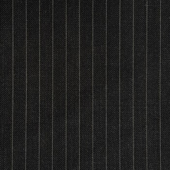 VERY DARK GREY (MOSTLY BLACK) PINSTRIPE WOOL BLEND