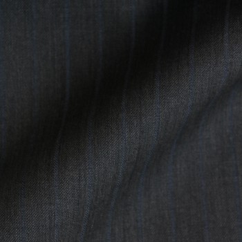 DARK GREY & BLUE STRIPE WOOL BLEND