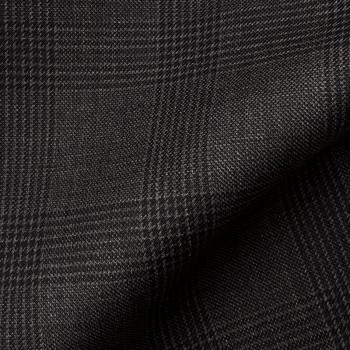 VERY DARK GREY (MOSTLY BLACK) GLEN CHECK WOOL BLEND