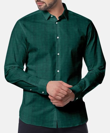Green LH2101-28 - Solid Pure Linen Shirts