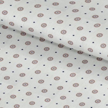 Cream PRT2374 - 100% cotton printed shirts
