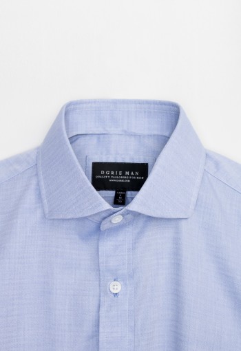 LIGHT BLUE HERRINGBONE SHIRT