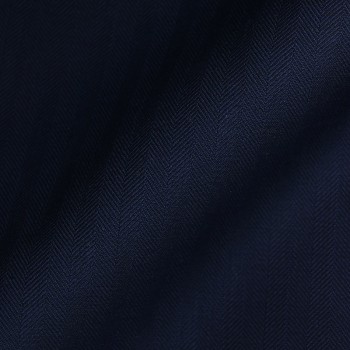 NAVY BLUE HERRINGBONE WOOL BLEND