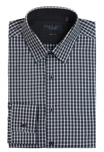 BLACK CHECKED 6IN SHIRT 