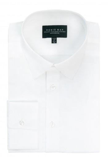 WHITE SEMI SPREAD COLLAR SHIRT