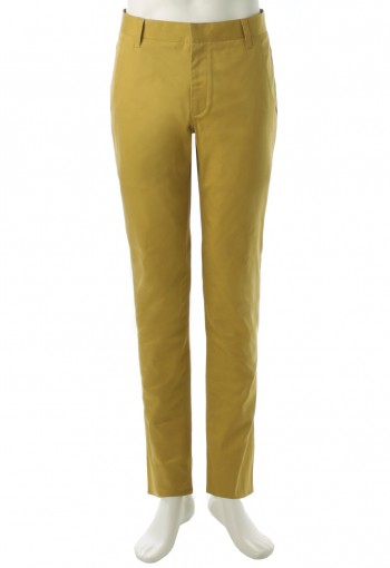 กางเกงสีมัสตาร์ดขากระบอกเล็ก