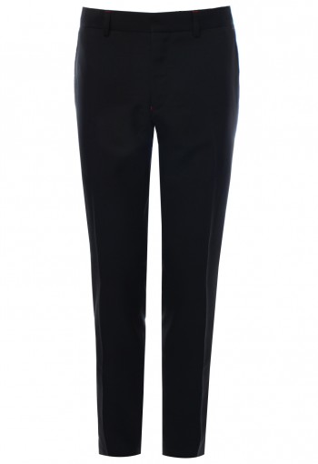 กางเกงทรงกระบอกเล็ก สีดำ แต่งด้ายแดง