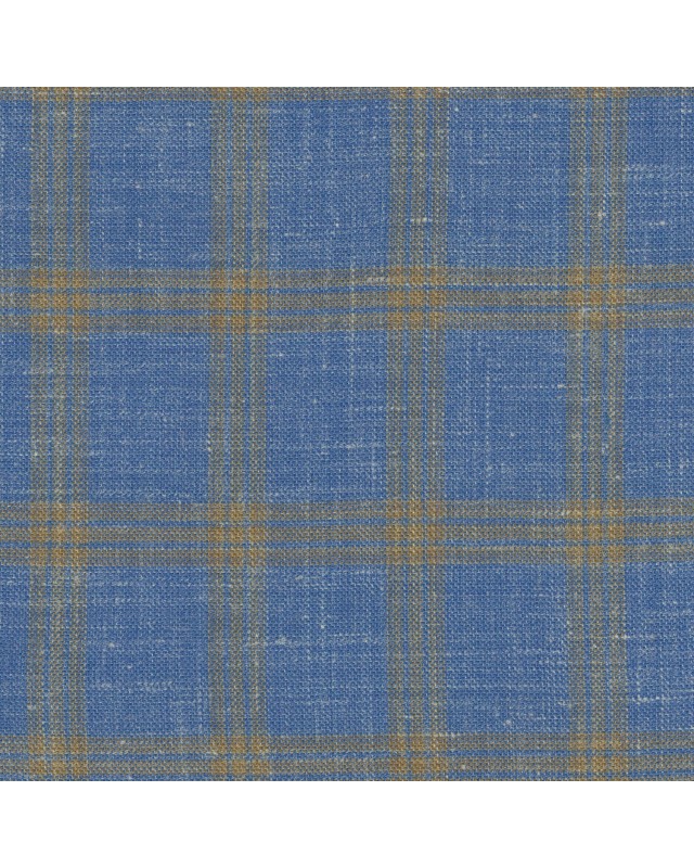 Blue 103018 - Wool Silk Linen Stretch Suit