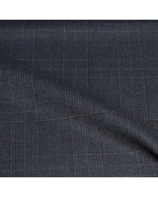 Blue Denim Checked Windows Flannel Pants