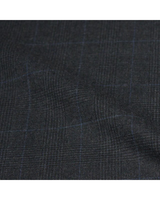 Navy Blue Checked Windows Flannel Pants