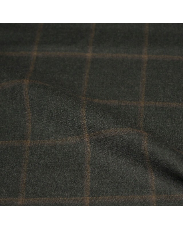 Dark Moss Green Window Brown Chalk Flannel Pants