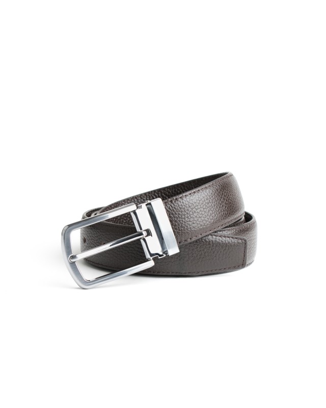 DGRIE ORIGINAL BROWN LEATHER BELT WITH SILVER TONE BUCKLE