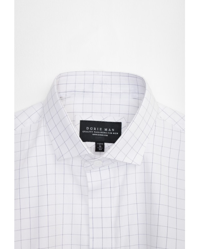 WHITE SMALL WINDOWPANE SHIRT