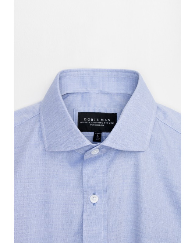 LIGHT BLUE HERRINGBONE SHIRT