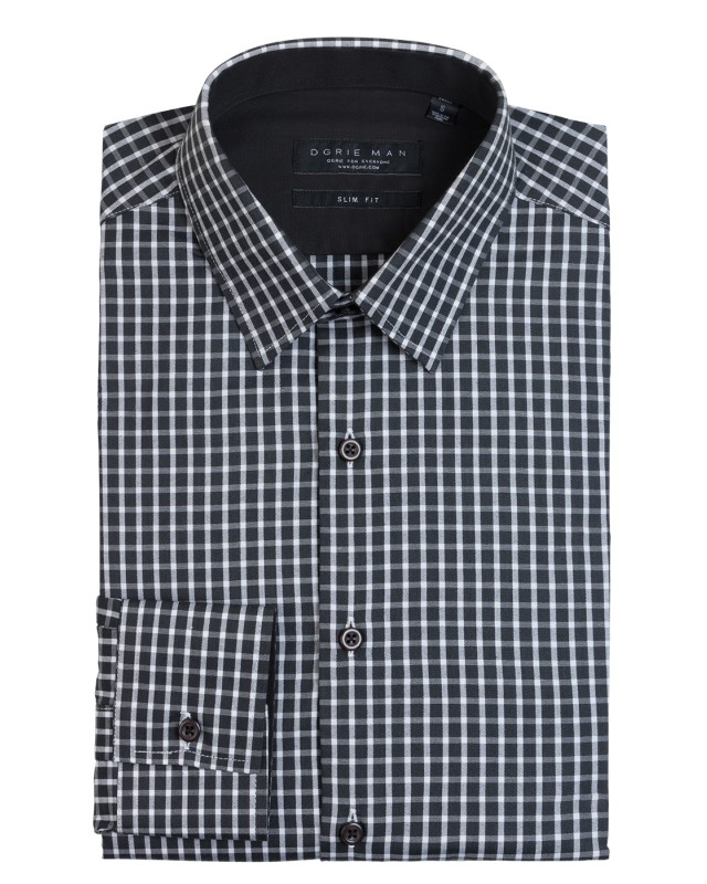 BLACK CHECKED 6IN SHIRT 