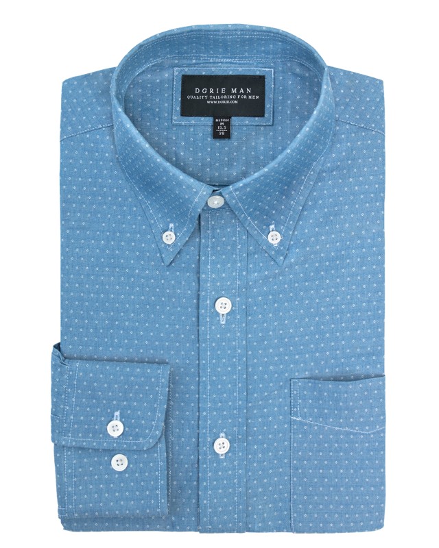 BLUE DENIM DOT SHIRT