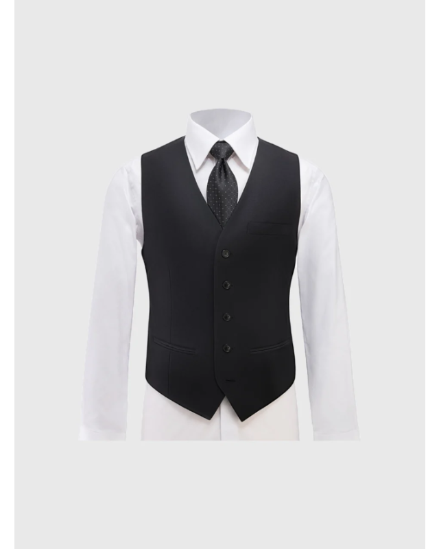 VICTORY BLACK WOOL VEST
