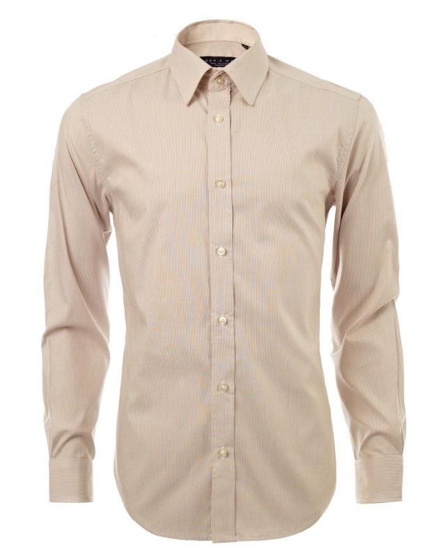 เสื้อเชิ้ตลายทางสีเบจ