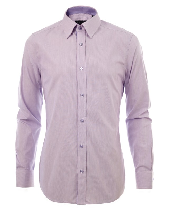 เสื้อเชิ้ตลายทางสีม่วง