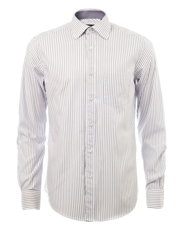 เสื้อเชิ้ตลายทางสีเทา