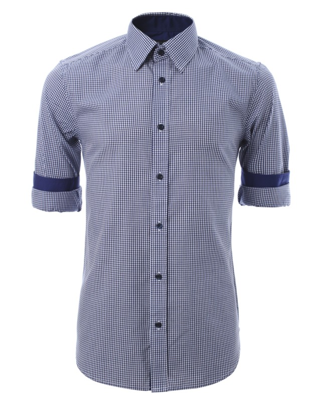 เสื้อเชิ้ตลายตารางสีน้ำเงิน