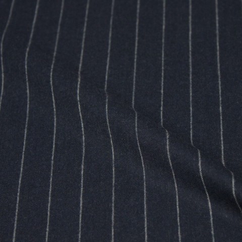 Navy Blue Chalk Striped Flannel Pants