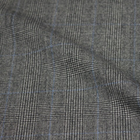 Light Grey Blue Checked Windows Flannel Pants