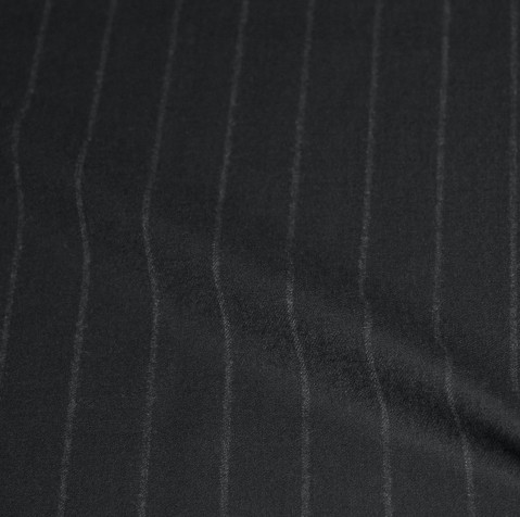 Black Big Chalk Striped Flannel Pants