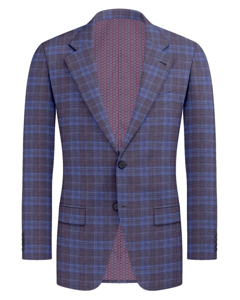 Blue 25032 - Wool Silk Linen Suit