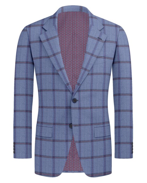 Blue 25048 - Wool Silk Linen Suit