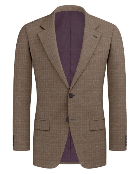 Brown 25059 - Wool Silk Linen Pants