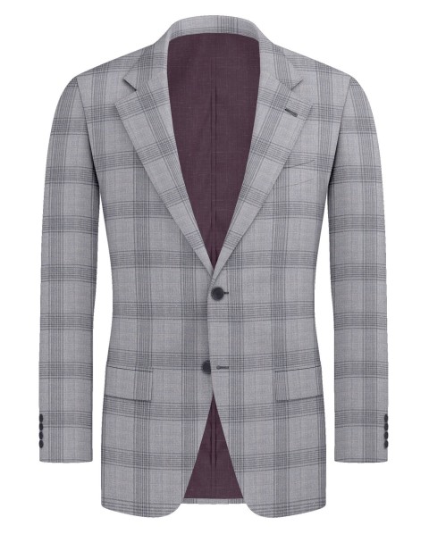 Grey 25080 - Wool Silk Linen Suit