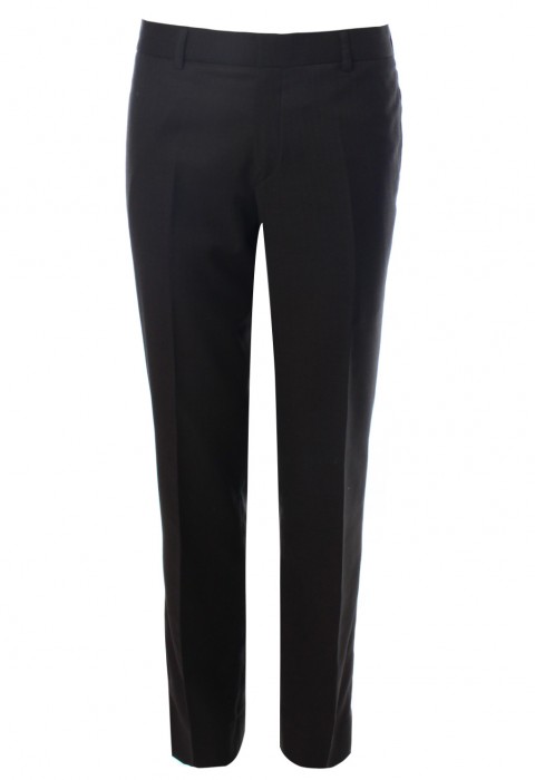 กางเกงสีเทาเข้ม ผ้าทอลายก้างปลา