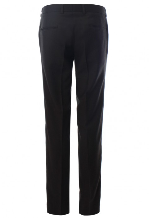 กางเกงสีเทาเข้ม ผ้าทอลายก้างปลา