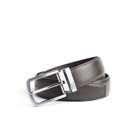 DGRIE ORIGINAL BROWN LEATHER BELT WITH SILVER TONE BUCKLE