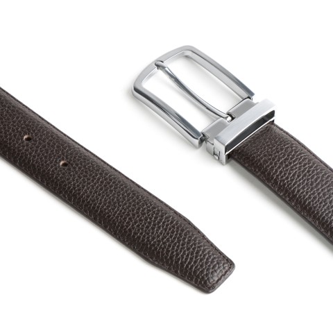DGRIE ORIGINAL BROWN LEATHER BELT WITH SILVER TONE BUCKLE