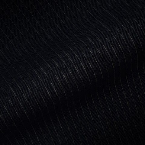 VERY DARK NAVY (MOSTLY BLACK) PINSTRIPE THIN WOOL BLEND