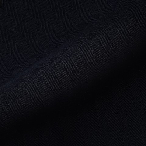 VERY DARK BLUE (MOSTLY BLACK) HERRINGBONE WOOL BLEND