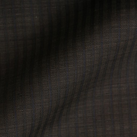 VERY DARK GREY & BLUE STRIPE WOOL BLEND