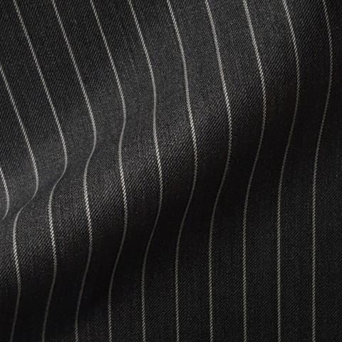 DARK GREY CHALK STRIPE WOOL BLEND