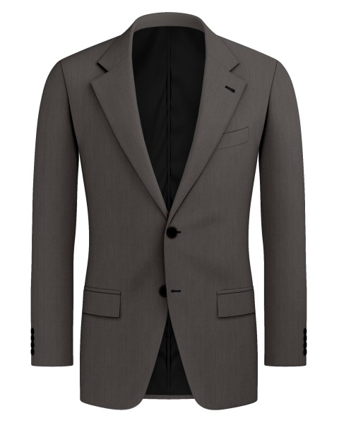 BROWN - GREY HERRINGBONE WOOL BLEND Suit