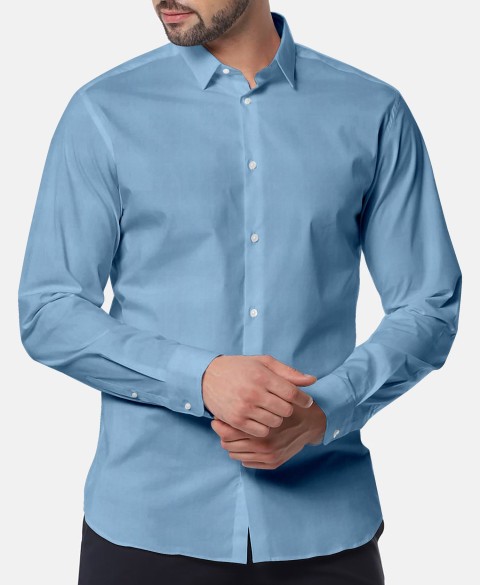 Blue 756120-20 - Pure Cotton Shirts