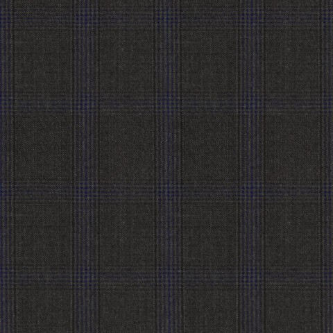 Dark Grey Navy Blue Checked Pants