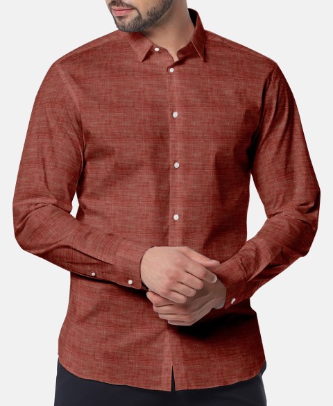 Red LH2101-10 - Solid Pure Linen Shirts