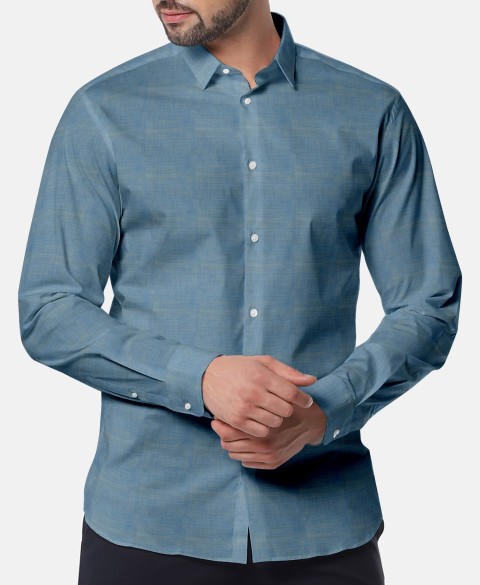 Blue LH2101-16 - Solid Pure Linen Shirts